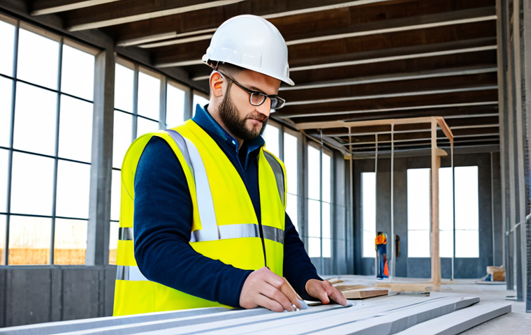 **
"Modern architect, fully clothed in professional attire, reviewing 3D printed building components on a construction site, safe for work, appropriate content, perfect anatomy, natural proportions, family-friendly, high-quality render, showcasing innovative building techniques."
**