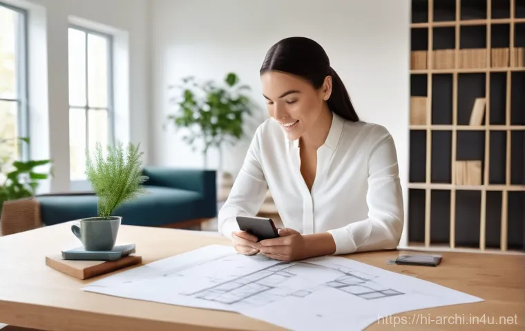 건축 실무에서 필요한 소통 기술 - **Prompt 1: Empathetic Architect-Client Consultation**
    "A professional female architect, dressed...