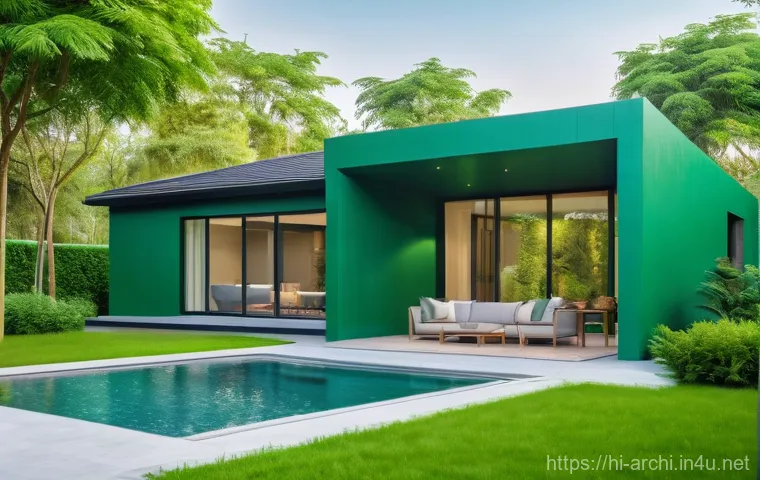 건축 설계에서 환경을 고려한 접근법 - Here are three detailed image generation prompts in English, designed to capture the essence of gree...