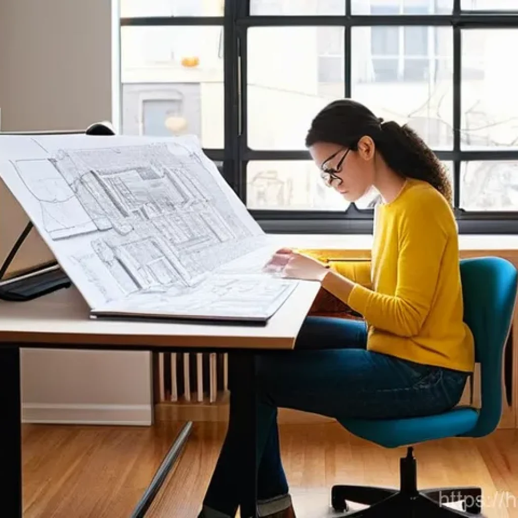 건축가가 되는 과정에서 겪는 도전 - **Prompt 1: The Aspiring Architect's Late-Night Endeavor**
A young female architecture student i...