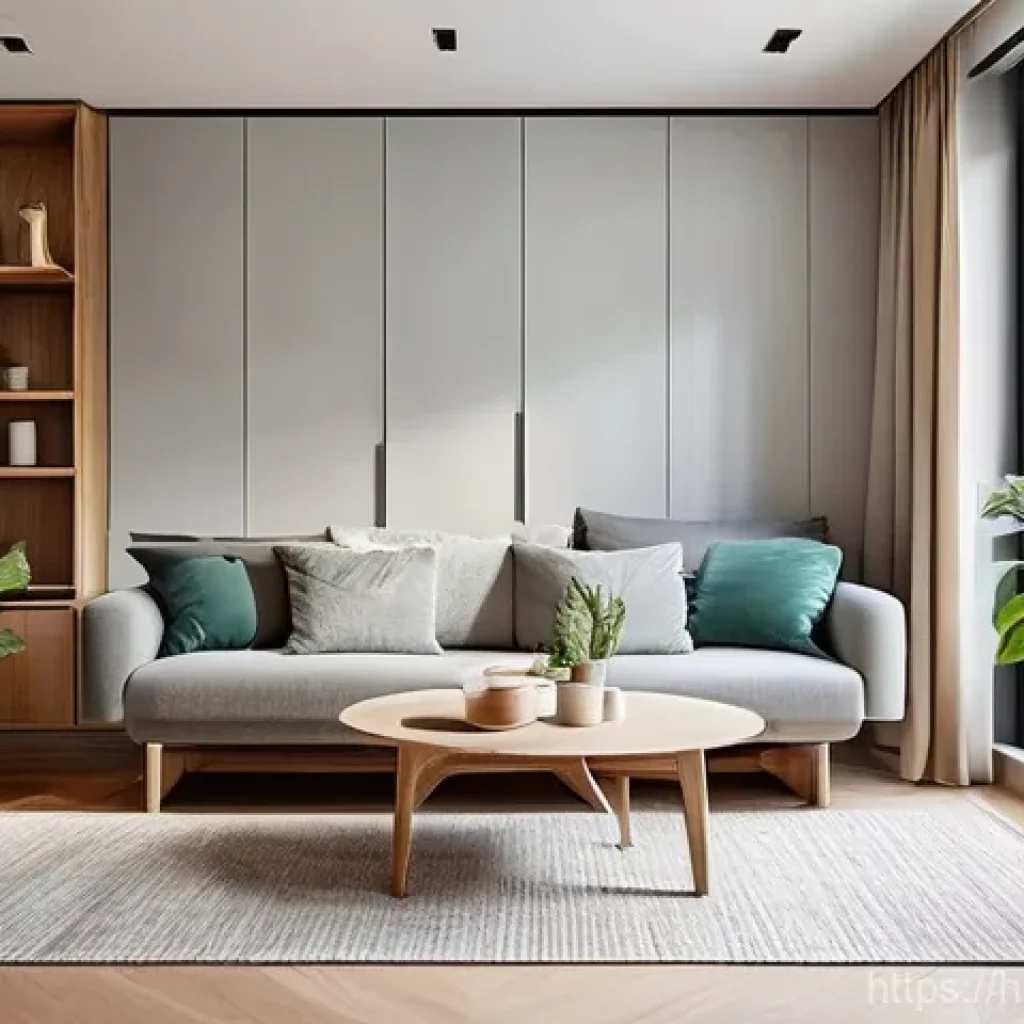 건축 인테리어 설계 사례 - **A Modern, Multifunctional Living Space in a Compact Urban Apartment:**
"A cozy, brightly lit u...